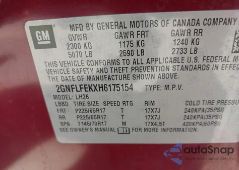 2017 Chevrolet Equinox Lt from USA, damaged, VIN 2GNFLFEKXH6175154